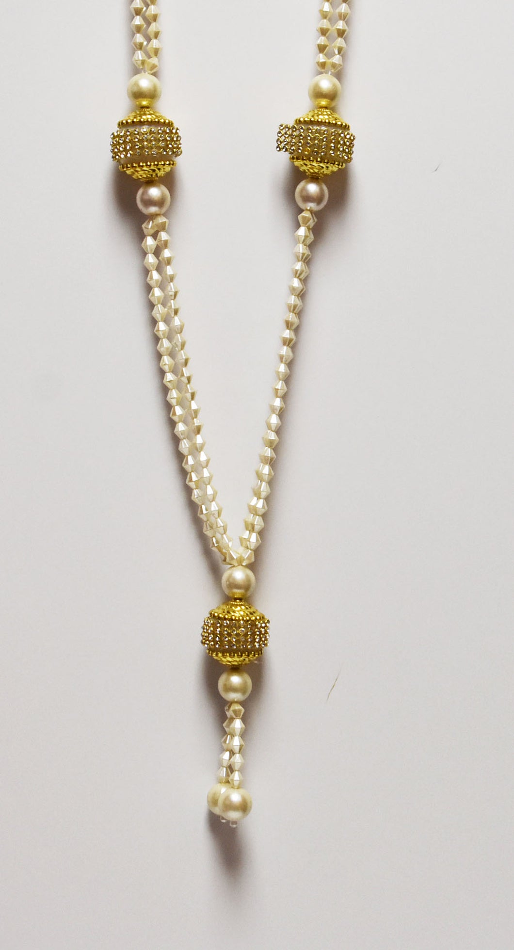 White & Gold necklace for groom