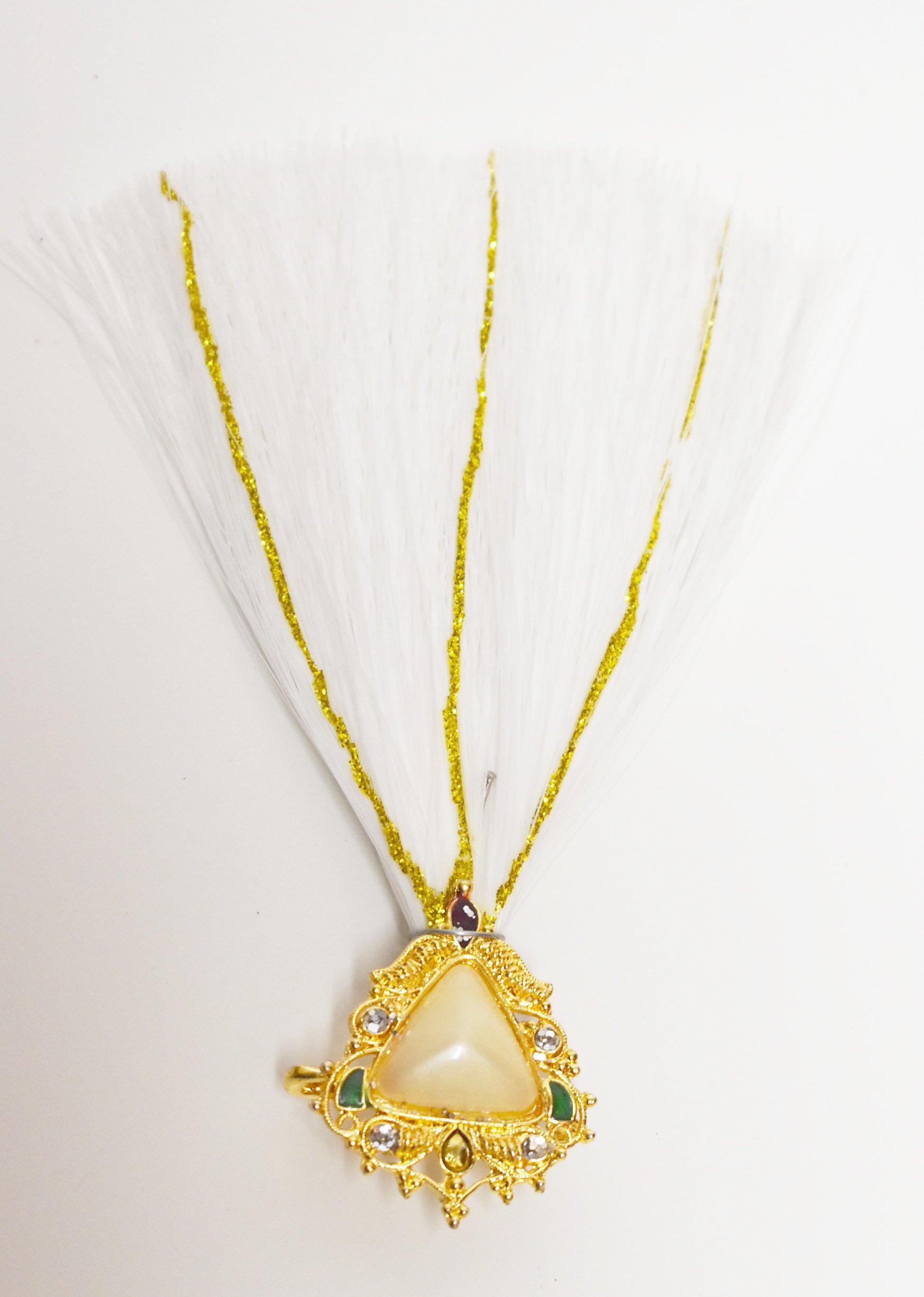 White and Gold Kalgi for groom